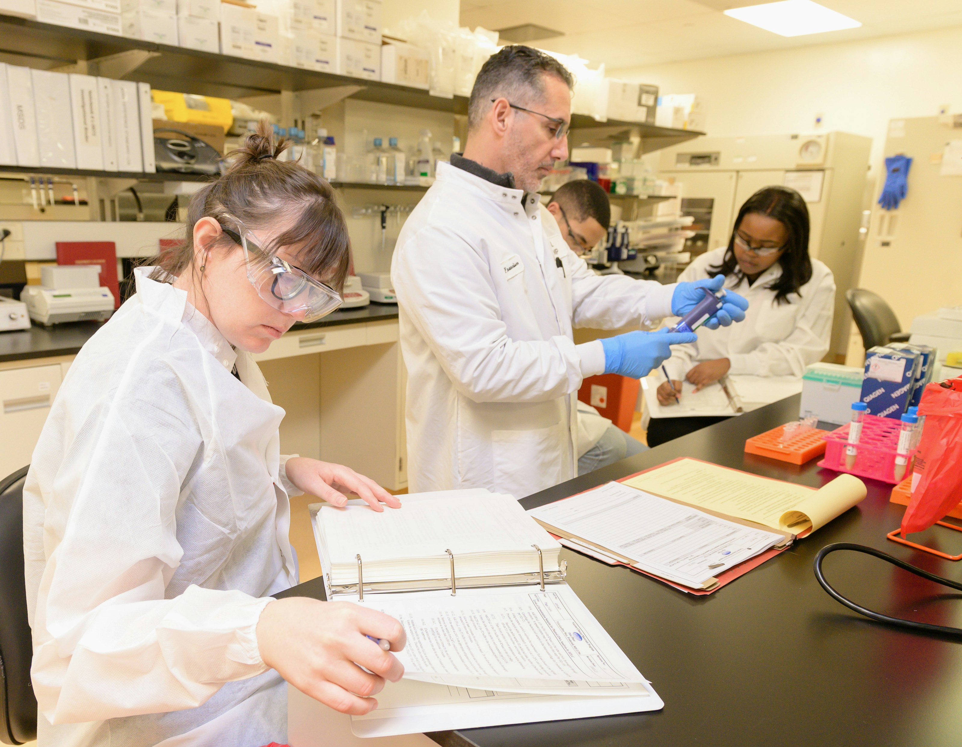 Researchers at work in the Fitch Laboratory
